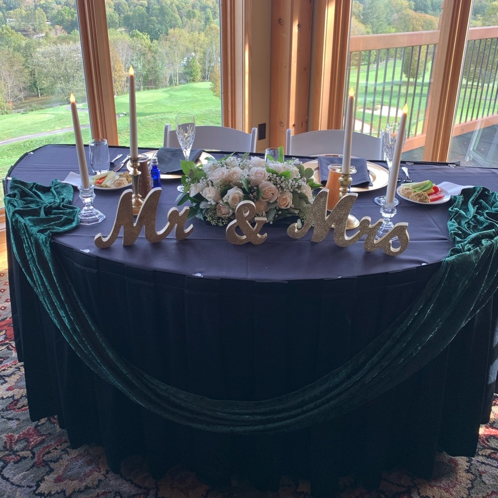 Handmade Green Velvet table runners